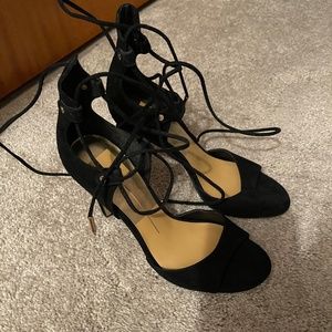 Black strappy heels